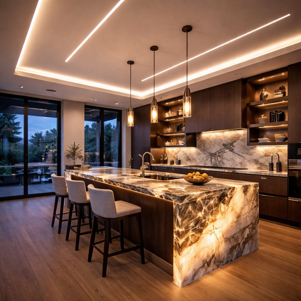 lumières LED pour retombée de plafond