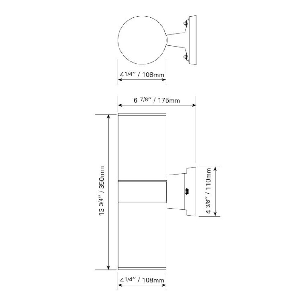 LUMINAIRE MURAL LED EXTÉRIEUR 14'' (BIDIRECTIONNEL)