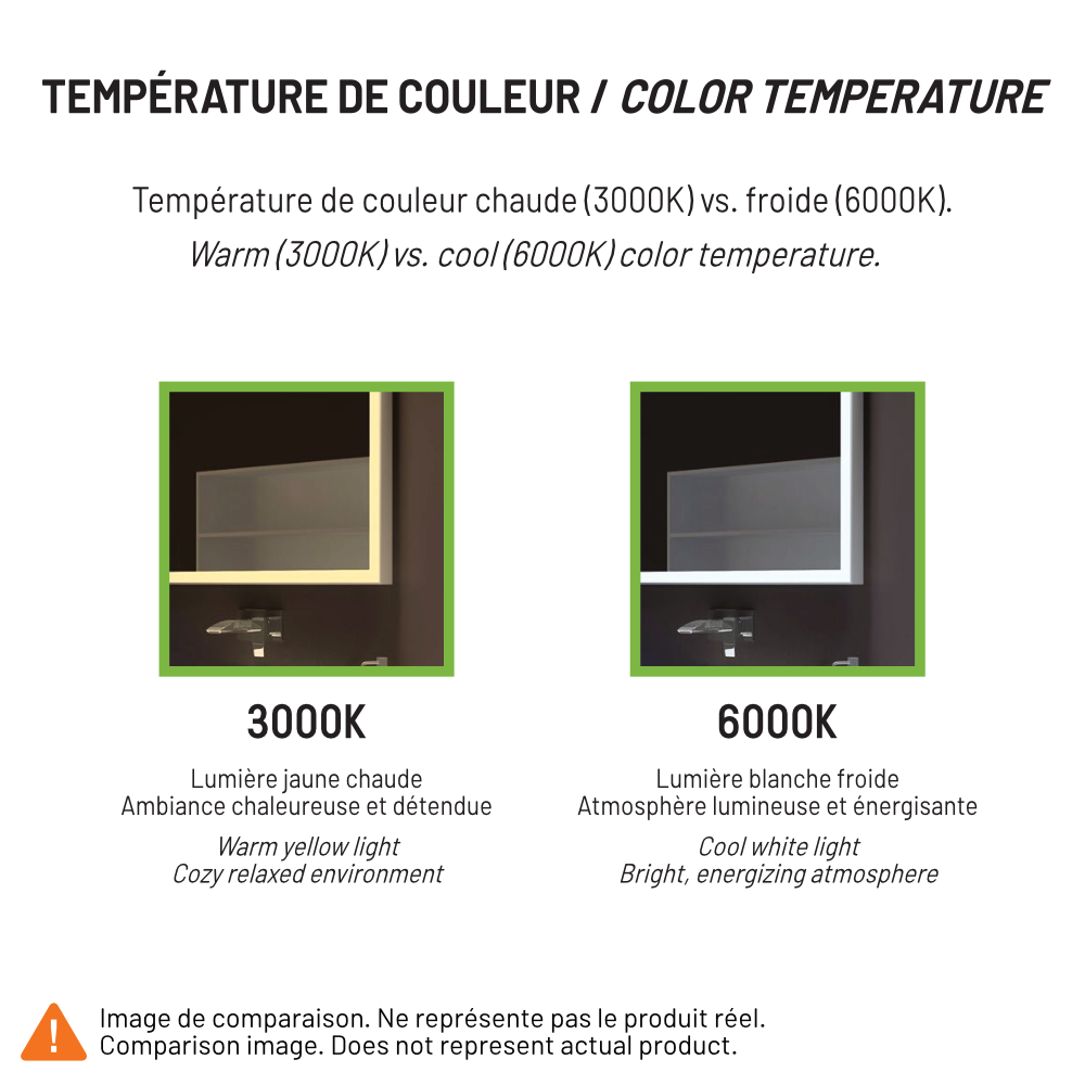 MIROIR LED RECTANGLE ORIGINAL RÉTRO-ÉCLAIRÉ