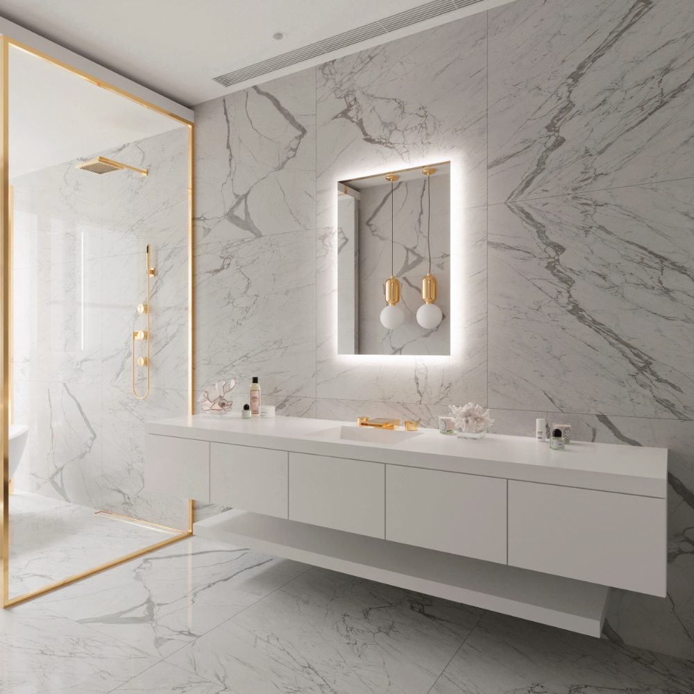 MIROIR LED RECTANGLE ORIGINAL RÉTRO-ÉCLAIRÉ