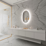 MIROIR LED OVALE GIVRÉ RÉTRO-ÉCLAIRÉ