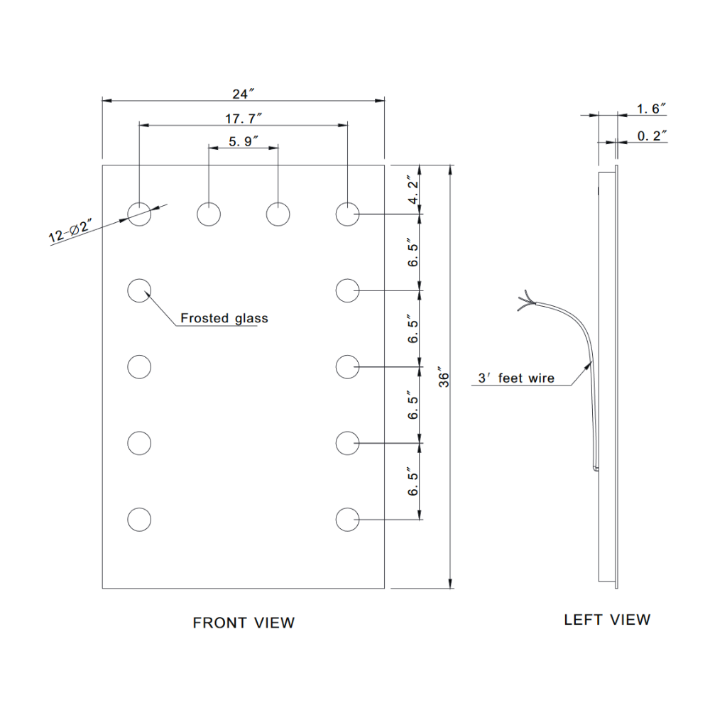 MIROIR LED HOLLYWOOD