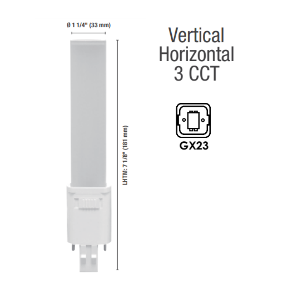 AMPOULE LED GX23 6W 3CCT