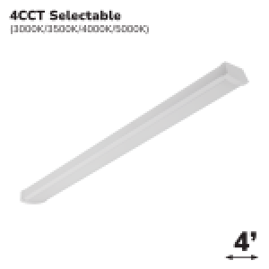 LUMINAIRE LINÉAIRE WRAPAROUND 4' 4CCT 40W
