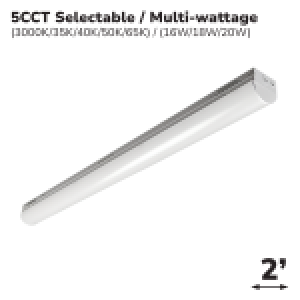 LUMINAIRE LINÉAIRE WRAPAROUND 2' 5CCT (MW)