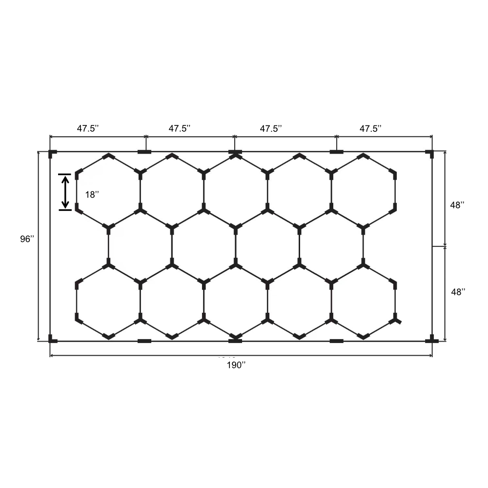LUMINAIRE PLAFONNIER LED HEXAGONAL - 534W -  6500K (14 HEXS)