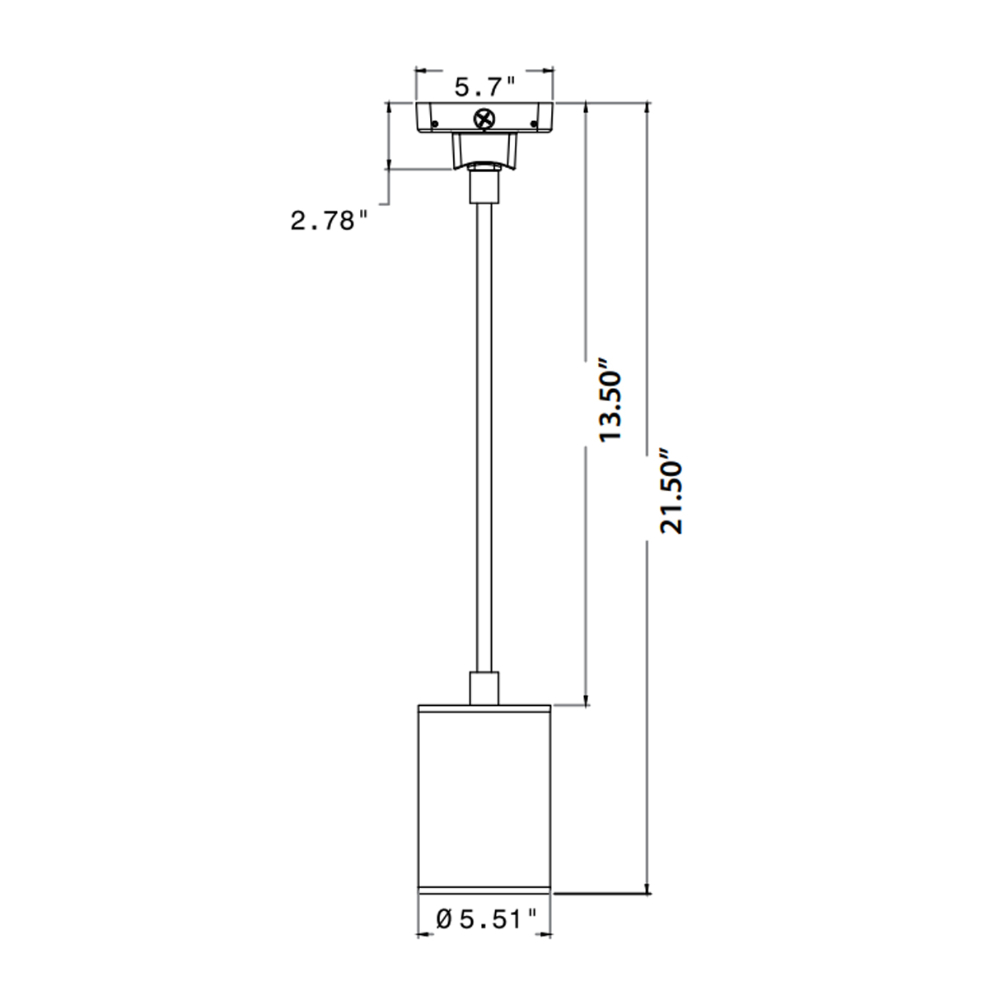 LUMINAIRE SUSPENDU CYLINDRE SSL-ELC NOIR 20W 3CCT