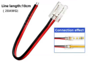 CONNECTEURS EN L SMD COB 2 BROCHES 8 MM POUR RUBAN LED